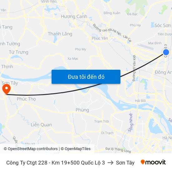 Công Ty Ctgt 228 - Km 19+500 Quốc Lộ 3 to Sơn Tây map