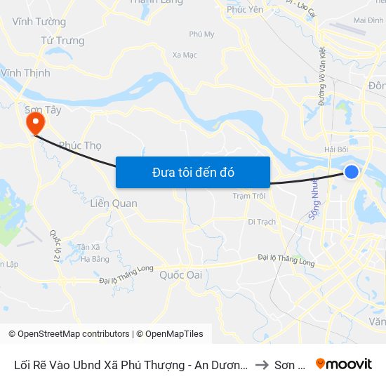 Lối Rẽ Vào Ubnd Xã Phú Thượng - An Dương Vương to Sơn Tây map
