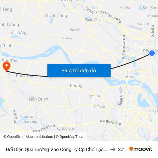 Đối Diện Qua Đường Vào Công Ty Cp Chế Tạo Thiết Bị Điện 45m - Km 14+300 Quốc Lộ 3 to Sơn Tây map