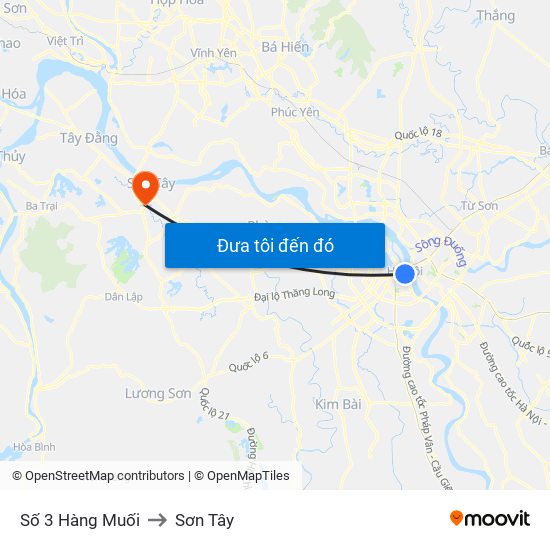 Số 3 Hàng Muối to Sơn Tây map