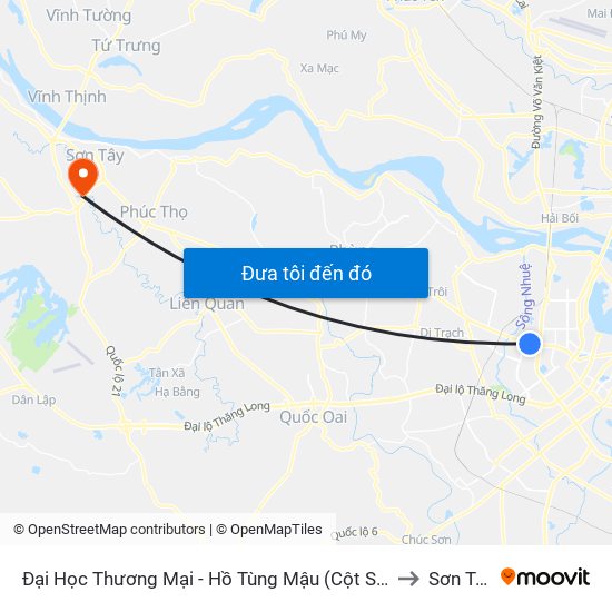 Đại Học Thương Mại - Hồ Tùng Mậu (Cột Sau) to Sơn Tây map