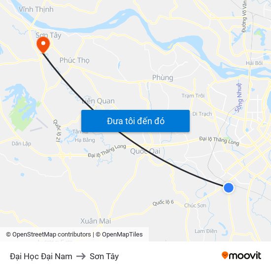 Đại Học Đại Nam to Sơn Tây map