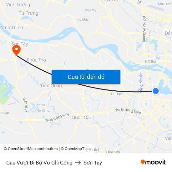 Cầu Vượt Đi Bộ  Võ Chí Công to Sơn Tây map