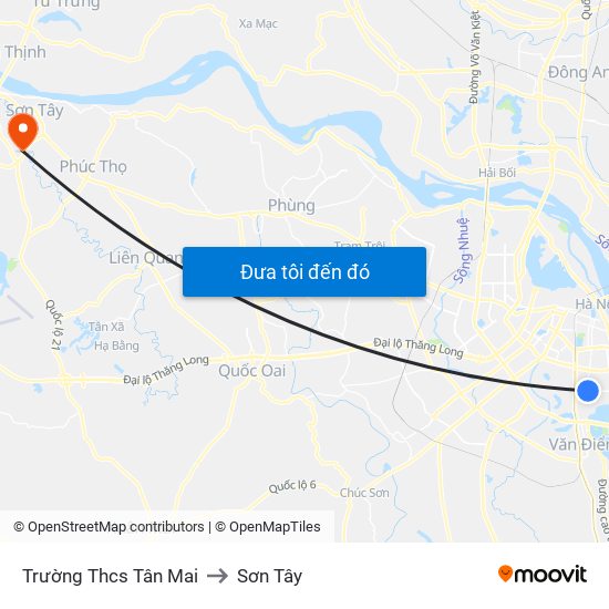 Trường Thcs Tân Mai to Sơn Tây map