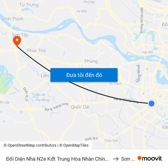 Đối Diện Nhà N2e Kđt Trung Hòa Nhân Chính - Lê Văn Lương to Sơn Tây map