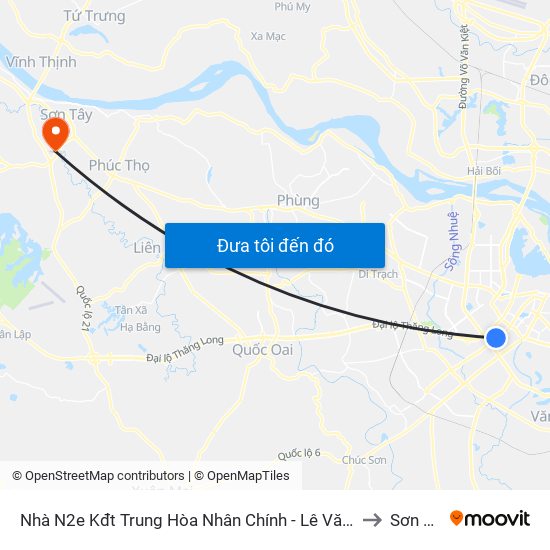 Nhà N2e Kđt Trung Hòa Nhân Chính - Lê Văn Lương to Sơn Tây map