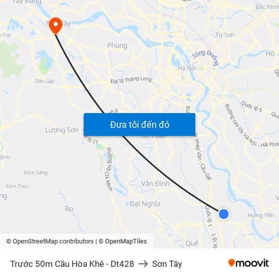 Trước 50m Cầu Hòa Khê - Dt428 to Sơn Tây map