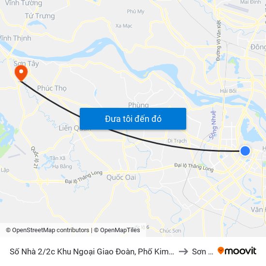 Số Nhà 2/2c Khu Ngoại Giao Đoàn, Phố Kim Mã Đường Dưới to Sơn Tây map