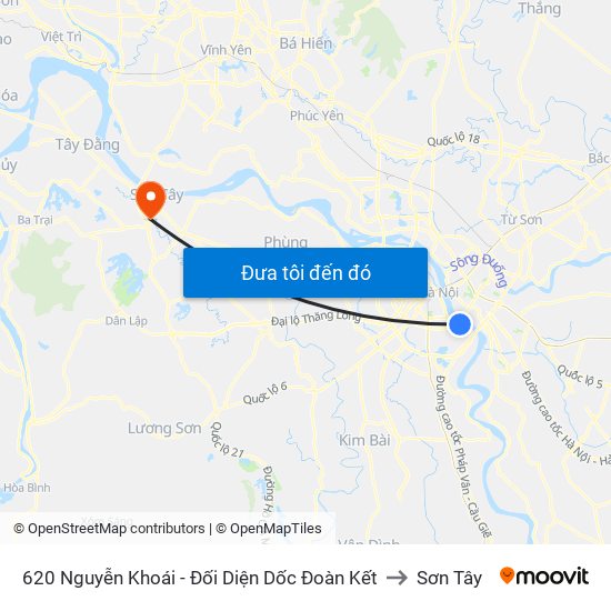 620 Nguyễn Khoái - Đối Diện Dốc Đoàn Kết to Sơn Tây map