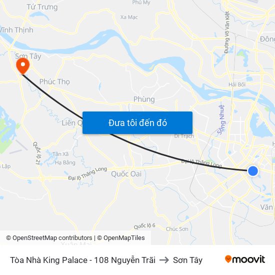 Tòa Nhà King Palace - 108 Nguyễn Trãi to Sơn Tây map