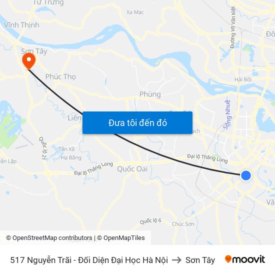 517 Nguyễn Trãi - Đối Diện Đại Học Hà Nội to Sơn Tây map