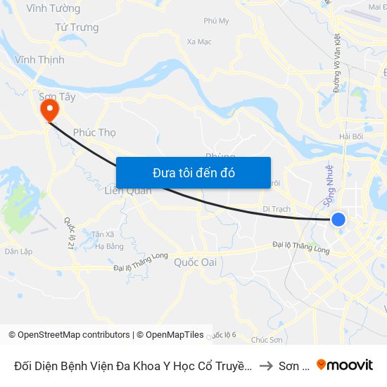 Nhà Máy Nước Mai Dịch - Phạm Hùng to Sơn Tây map