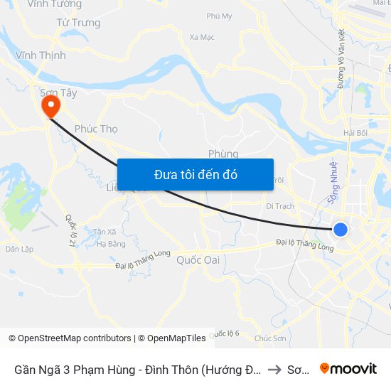 Gần Ngã 3 Phạm Hùng - Đình Thôn (Hướng Đi Khuất Duy Tiến)-Cột Trước to Sơn Tây map