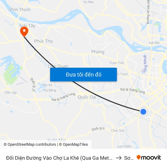 Đối Diện Đường Vào Chợ La Khê (Qua Ga Metro La Khê) - 405 Quang Trung (Hà Đông) to Sơn Tây map