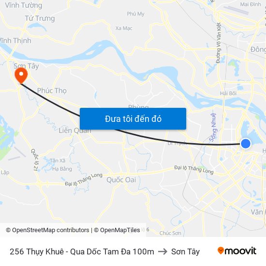 256 Thụy Khuê - Qua Dốc Tam Đa 100m to Sơn Tây map