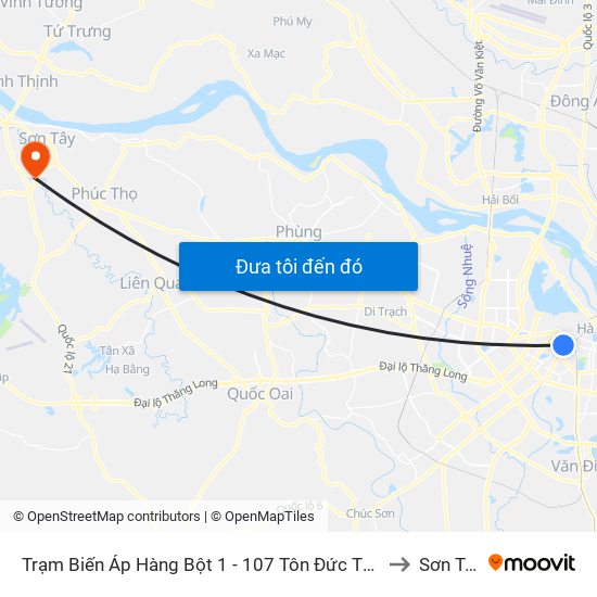 Trạm Biến Áp Hàng Bột 1 - 107 Tôn Đức Thắng to Sơn Tây map