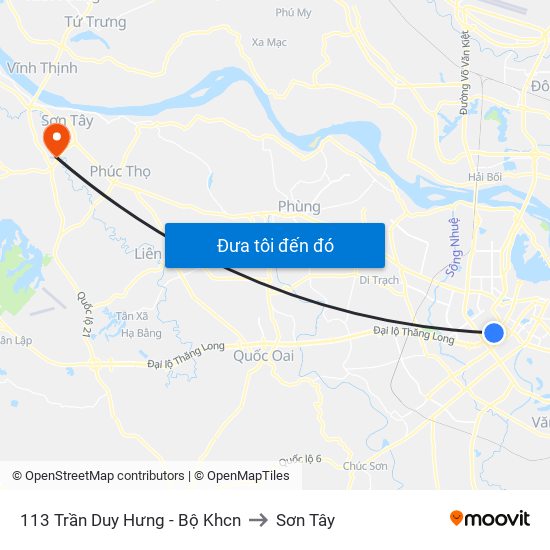 113 Trần Duy Hưng - Bộ Khcn to Sơn Tây map