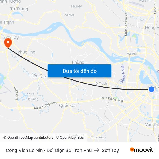 Công Viên Lê Nin - Đối Diện 35 Trần Phú to Sơn Tây map