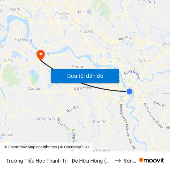 Trường Tiểu Học Thanh Trì - Đê Hữu Hồng (Điếm Canh Đê Số 20) to Sơn Tây map