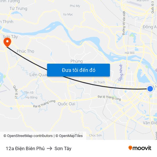 12a Điện Biên Phủ to Sơn Tây map