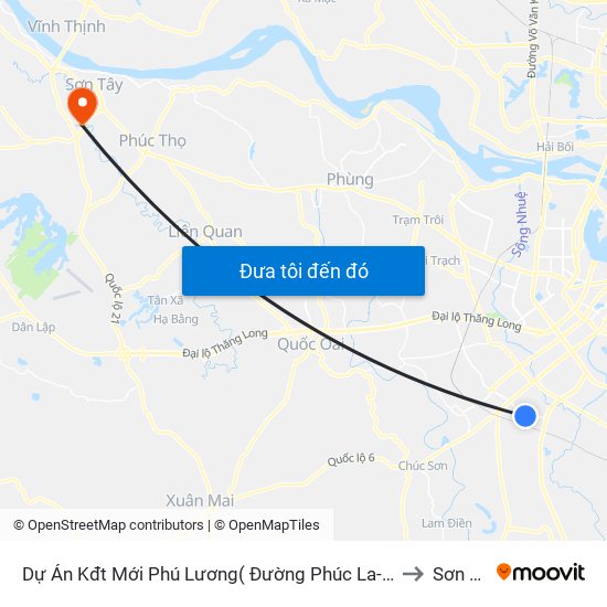 Dự Án Kđt Mới Phú Lương( Đường Phúc La- Văn Phú) to Sơn Tây map