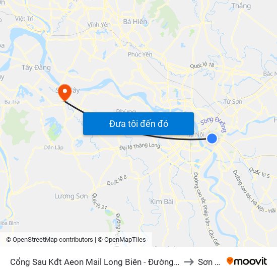 Cổng Sau Kđt Aeon Mail Long Biên - Đường Nội Bộ Kđt to Sơn Tây map