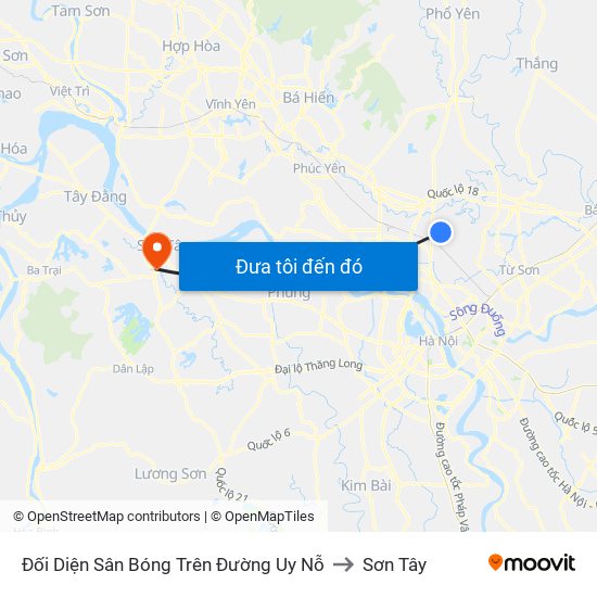 137 Uy Nỗ to Sơn Tây map