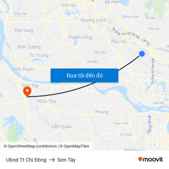 Ubnd Tt Chi Đông to Sơn Tây map