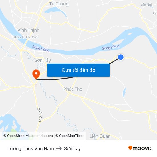 Trường Thcs Vân Nam to Sơn Tây map