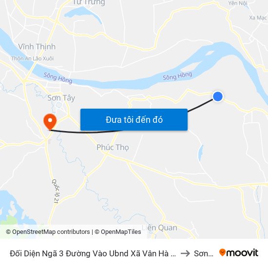 Đối Diện Ngã 3 Đường Vào Ubnd Xã Vân Hà - Huyện Phúc Thọ to Sơn Tây map
