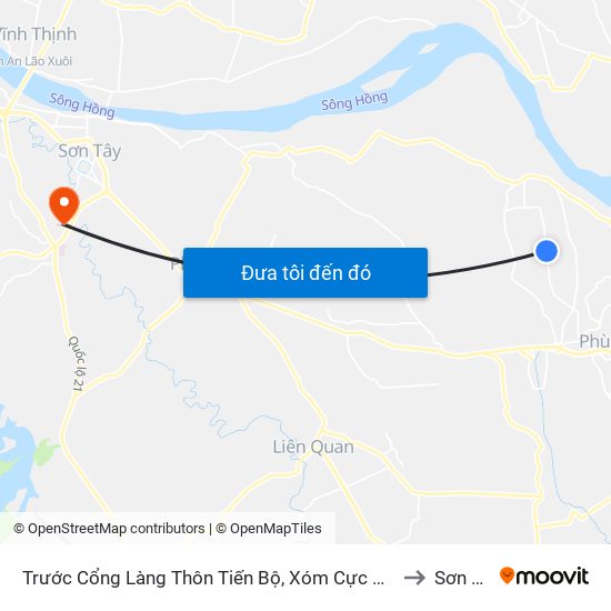 Trước Cổng Làng Thôn Tiến Bộ, Xóm Cực Nam 10m to Sơn Tây map