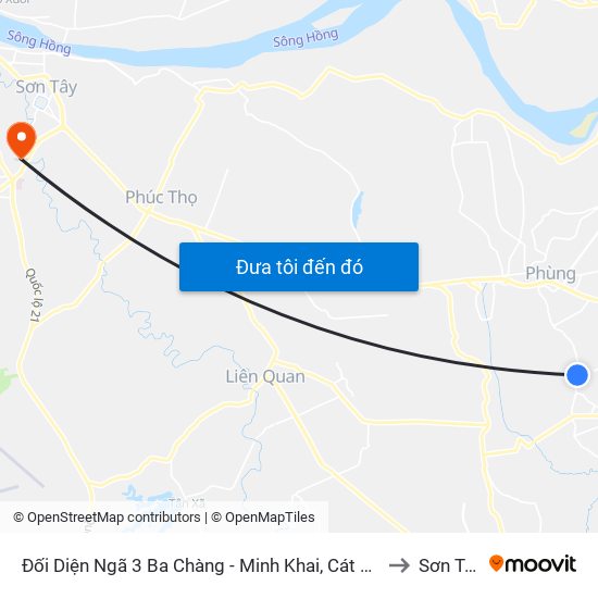 Đối Diện Ngã 3 Ba Chàng - Minh Khai, Cát Quế to Sơn Tây map