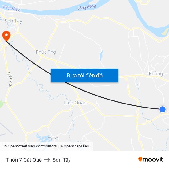 Thôn 7 Cát Quế to Sơn Tây map