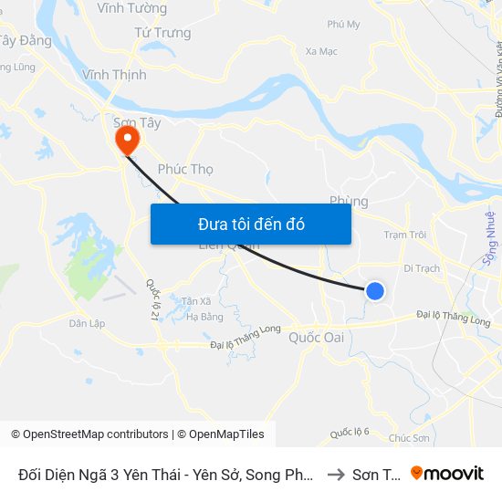 Đối Diện Ngã 3 Yên Thái - Yên Sở, Song Phương to Sơn Tây map