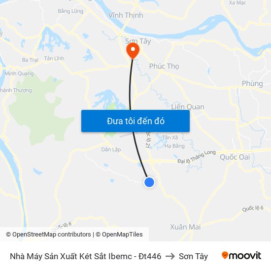 Nhà Máy Sản Xuất Két Sắt Ibemc - Đt446 to Sơn Tây map