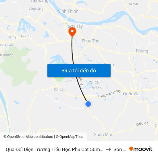 Qua Đối Diện Trường Tiểu Học Phú Cát 50m - Xã Phú Cát to Sơn Tây map