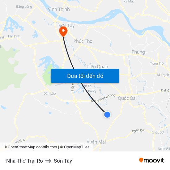 Nhà Thờ Trại Ro to Sơn Tây map