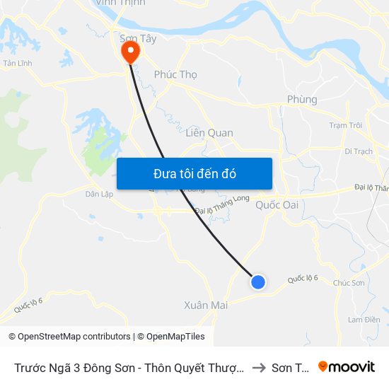 Trước Ngã 3 Đông Sơn - Thôn Quyết Thượng to Sơn Tây map