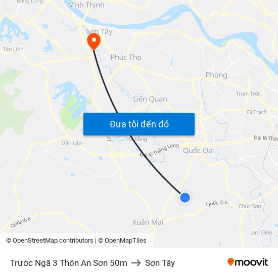 Trước Ngã 3 Thôn An Sơn 50m to Sơn Tây map