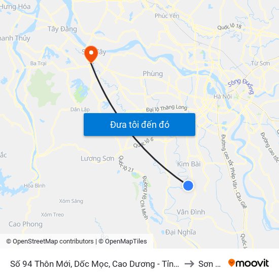 Số 94 Thôn Mới, Dốc Mọc, Cao Dương - Tỉnh Lộ 429 to Sơn Tây map