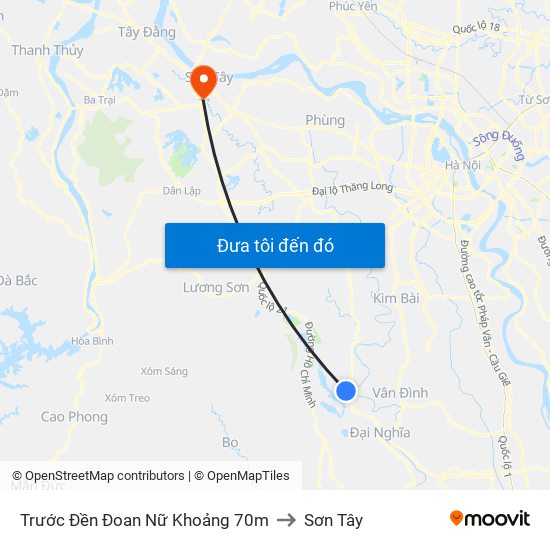 Trước Đền Đoan Nữ Khoảng 70m to Sơn Tây map