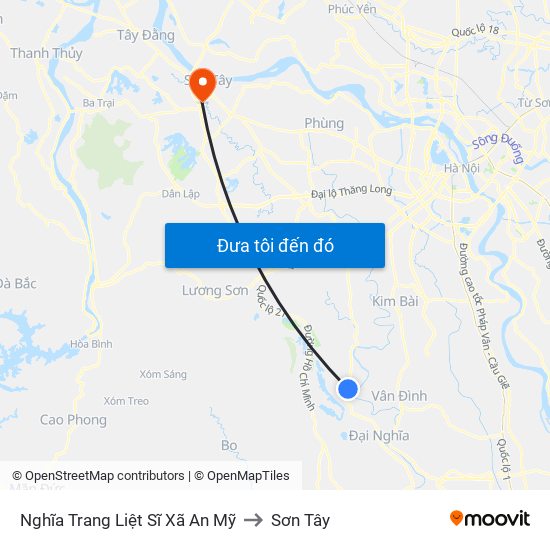 Nghĩa Trang Liệt Sĩ Xã An Mỹ to Sơn Tây map