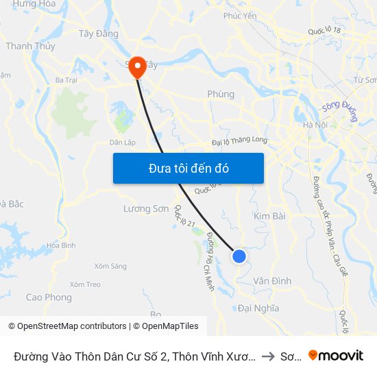 Đường Vào Thôn Dân Cư Số 2, Thôn Vĩnh Xương Thượng, Xã Mỹ Thành Khoảng 50m to Sơn Tây map