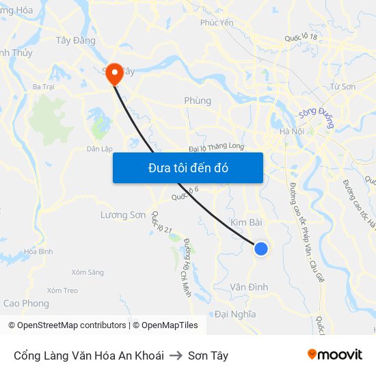Cổng Làng Văn Hóa An Khoái to Sơn Tây map