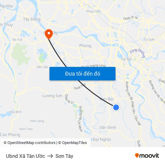 Ubnd Xã Tân Ước to Sơn Tây map