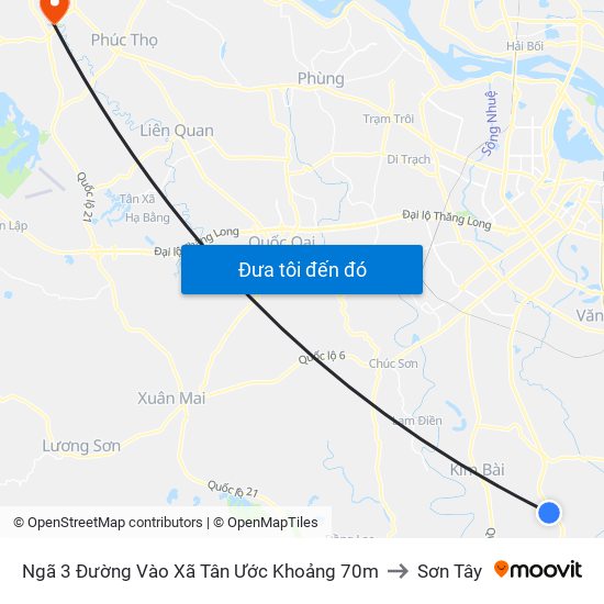 Ngã 3 Đường Vào Xã Tân Ước Khoảng 70m to Sơn Tây map