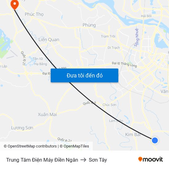 Trung Tâm Điện Máy Điền Ngân to Sơn Tây map