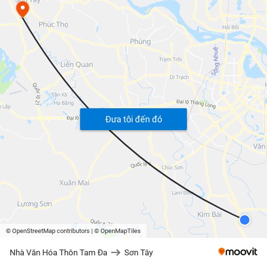 Nhà Văn Hóa Thôn Tam Đa to Sơn Tây map