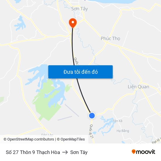 Số 27 Thôn 9 Thạch Hòa to Sơn Tây map