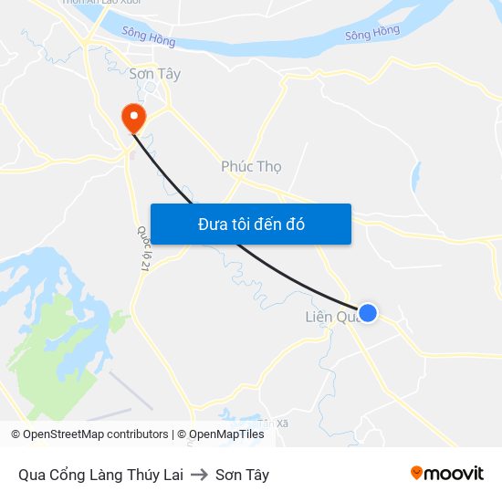Qua Cổng Làng Thúy Lai to Sơn Tây map